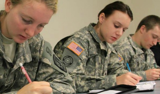 PLU ROTC students study