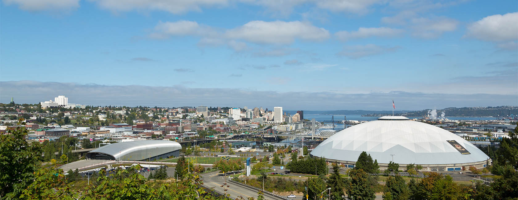 A panoramic photograph of downtown Tacoma.