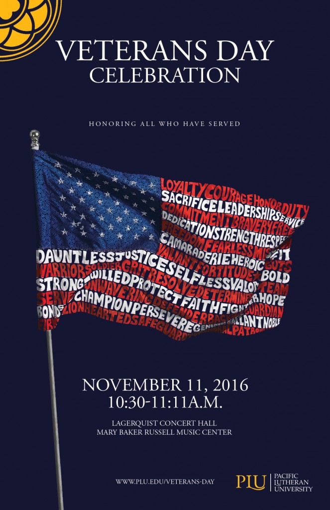 PLU Veterans Day Celebration 2016 Event Poster