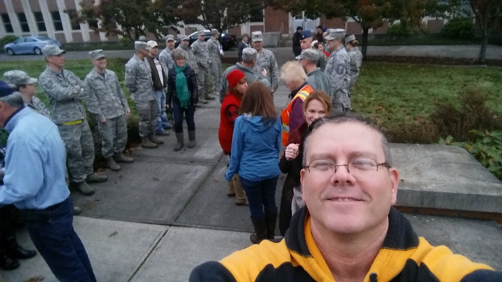 Lutes delivering turkeys at JBLM