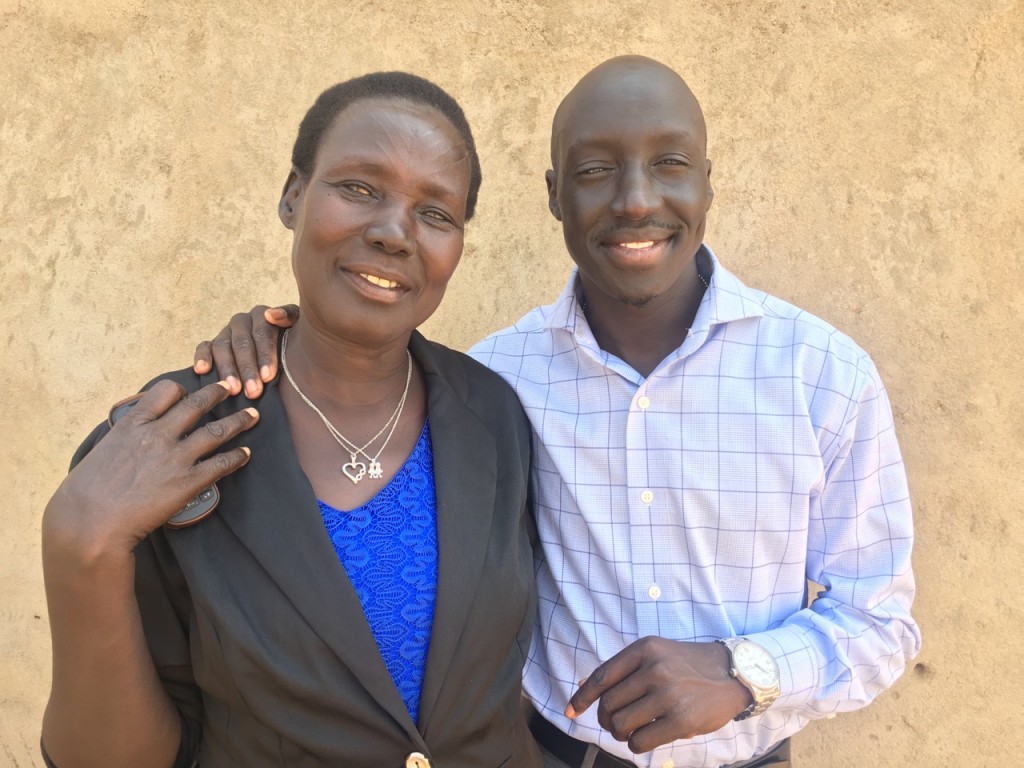 David and his mother, reunited in South Sudan.