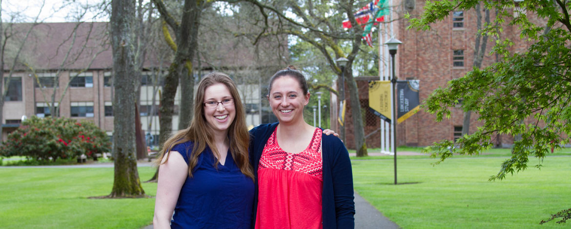 Fulbright Scholars Alexandra Dreher '17 (left) and Sydney Otey '17. (Photo by Molly Ivey '20)