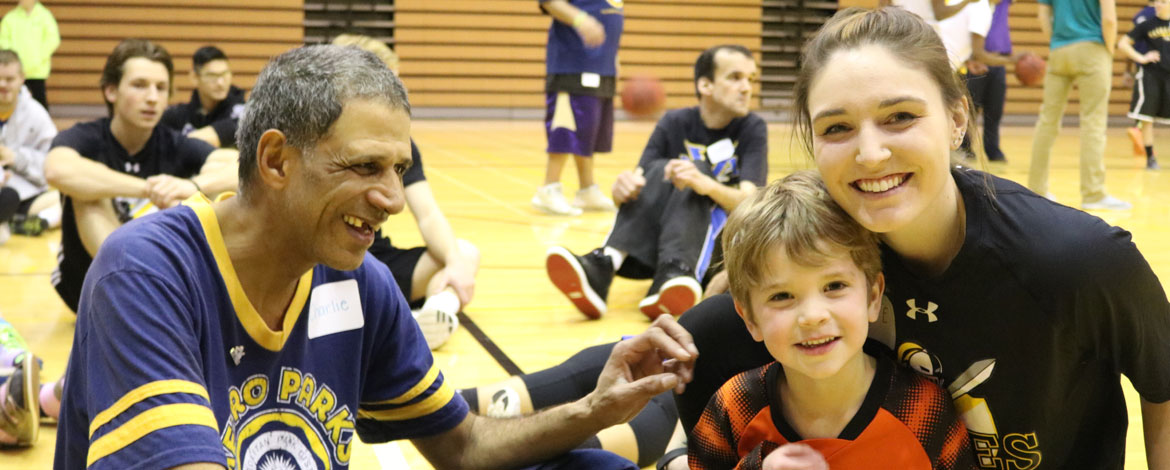 Pacific Lutheran University hosted the sixth annual Special Olympics Basketball Clinic in January 2017. (Photo courtesy of Athletics)