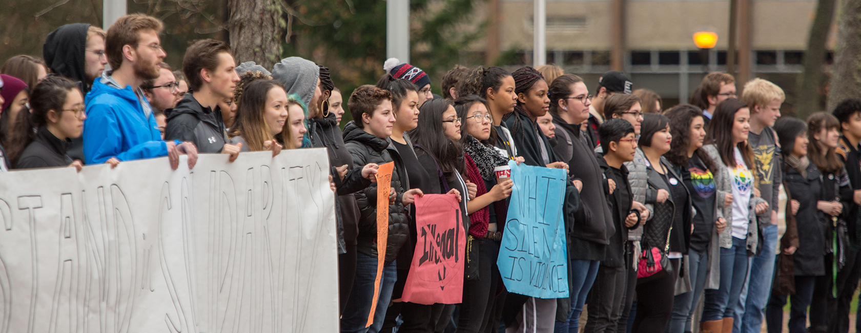 PLU students stand in solidarity