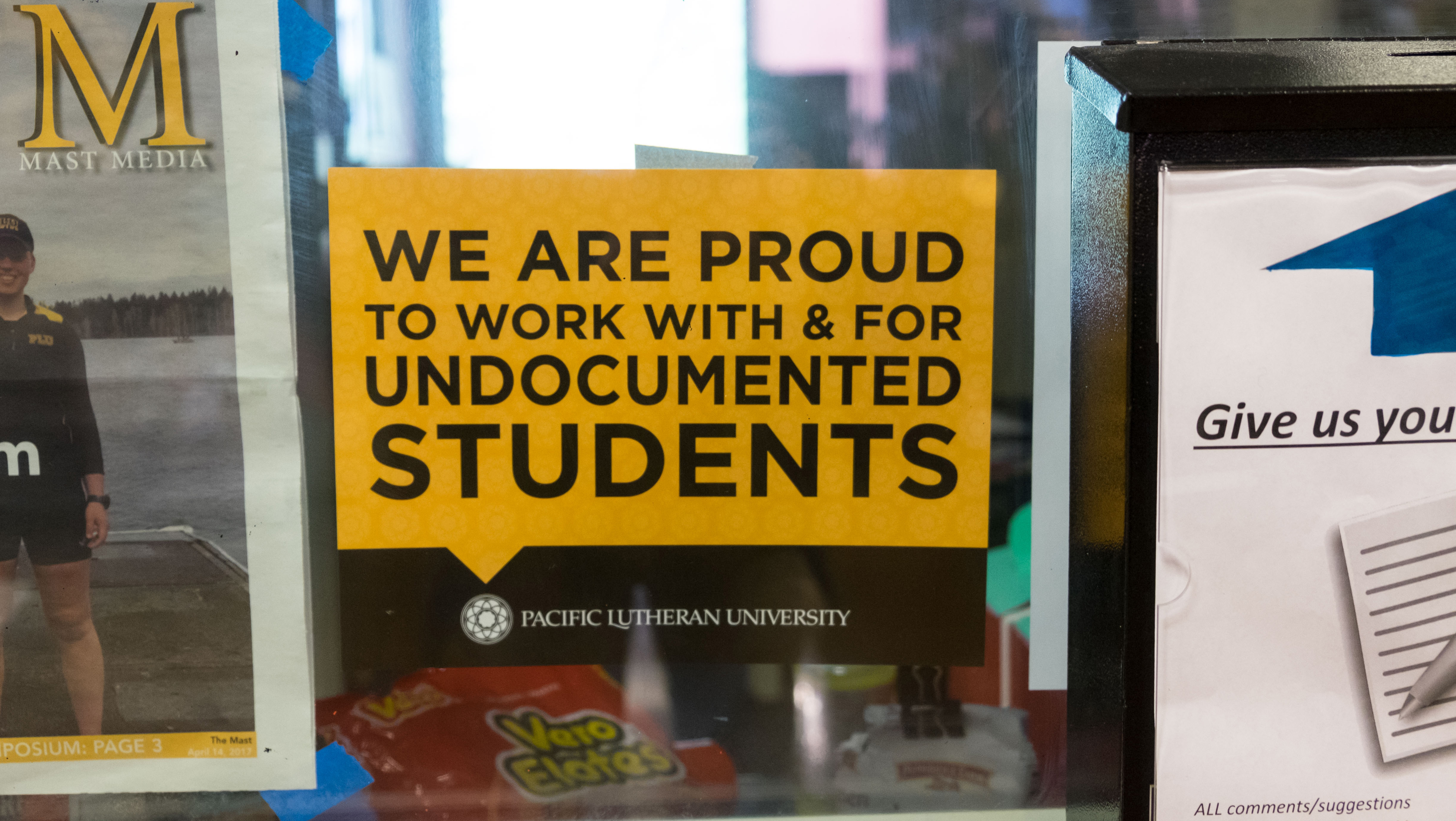 Signs at PLU supporting undocumented students