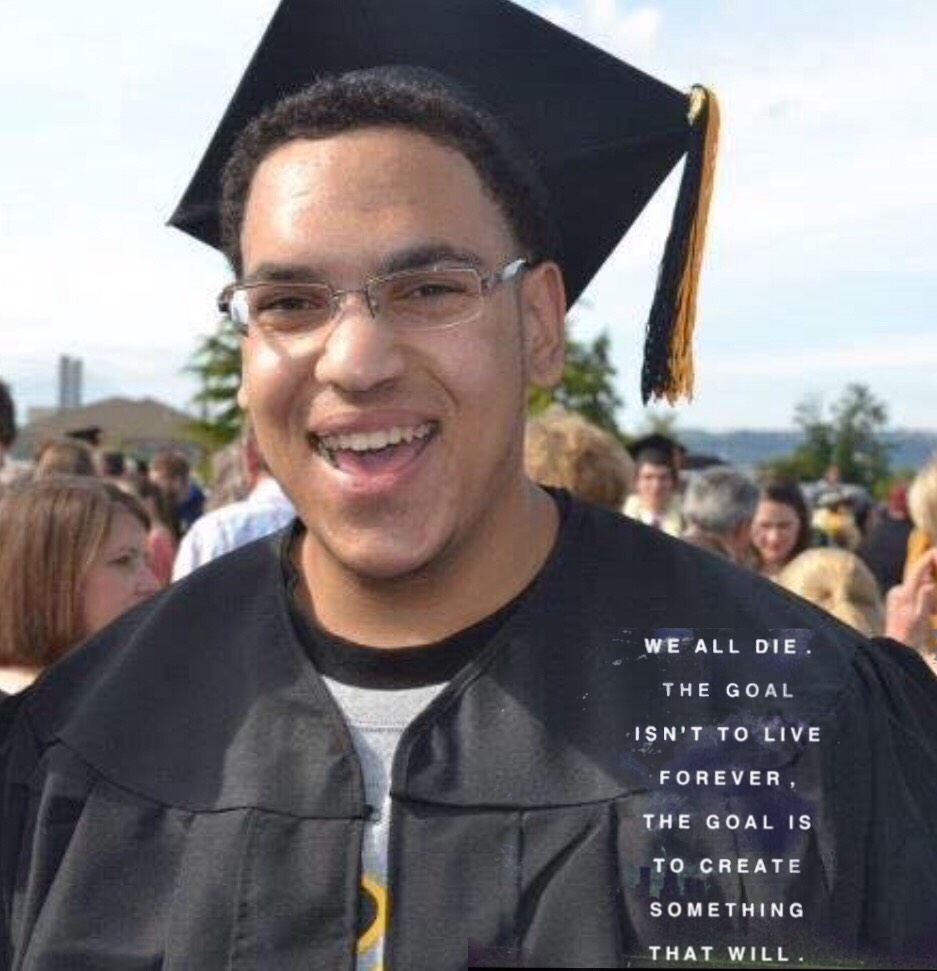 Enlight33 Panayotis (Panago) Horton ’12 at his Pacific Lutheran University commencement ceremony. (Photo courtesy of Georgia Horton)
