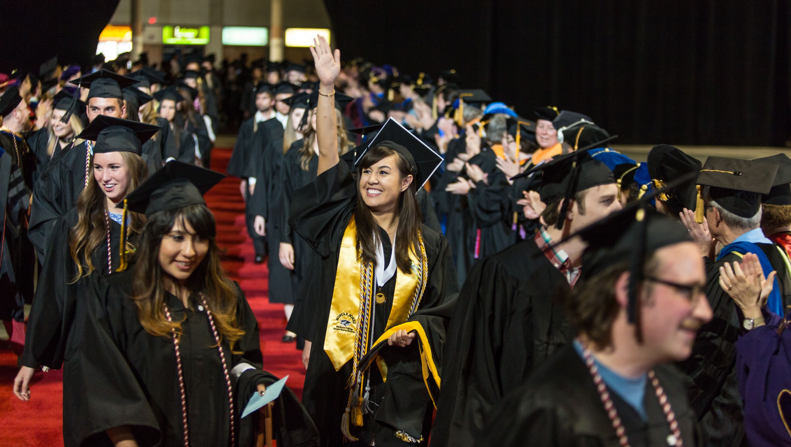 Students celebrate the culmination of their academic careers at Pacific Lutheran University with Commencement 2017 on Thursday, May 25, at the Tacoma Dome. (Photo by John Froschauer/PLU)