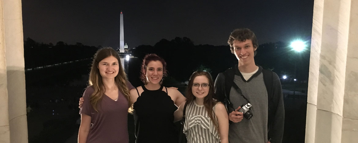 The MediaLab crew in Washington, D.C., during filming for "A World of Difference," one of several Emmy-nominated projects produced by Lutes. (Photo courtesy of Robert Wells)