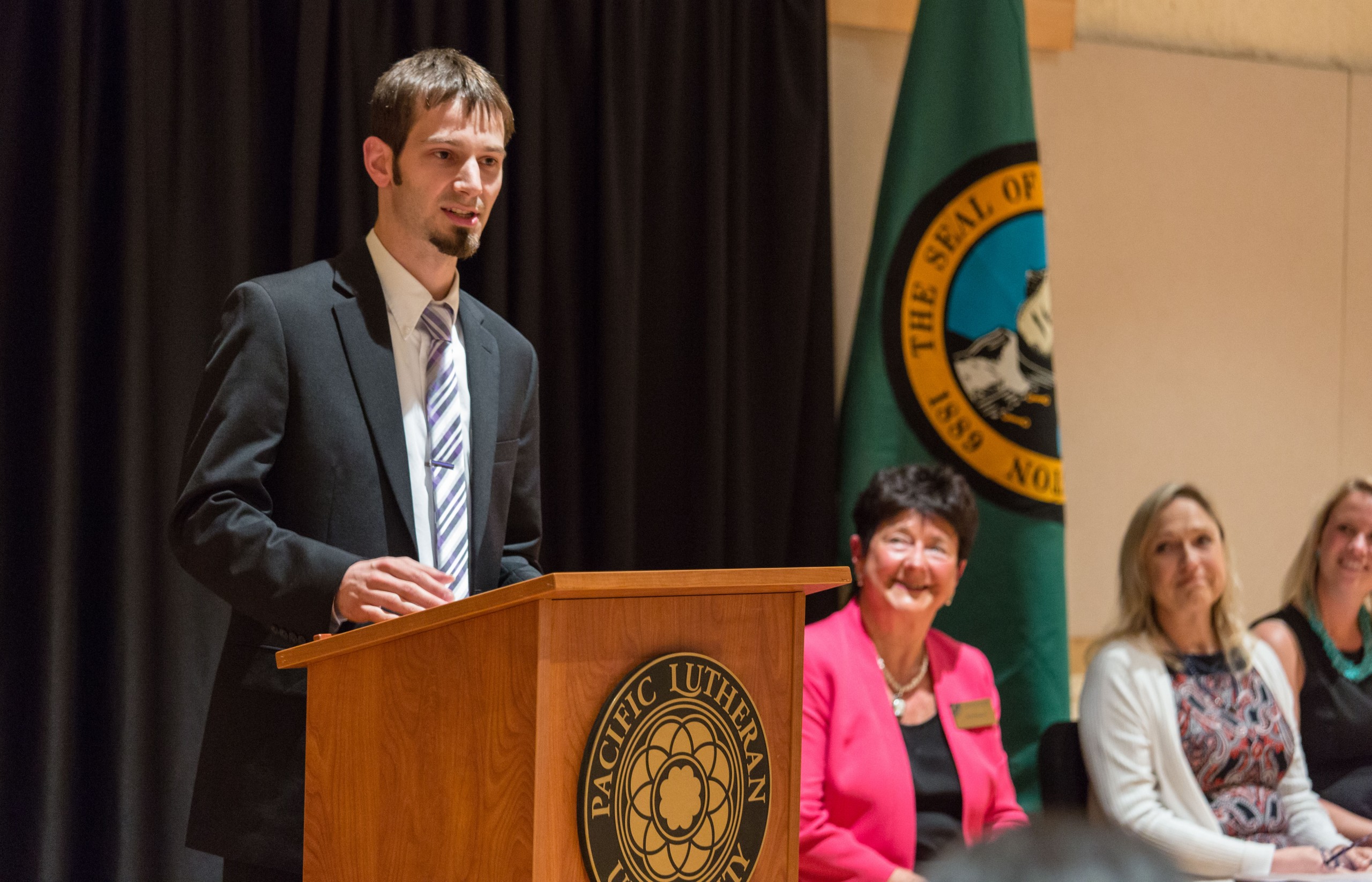 Principal certification student speaker at completion ceremony