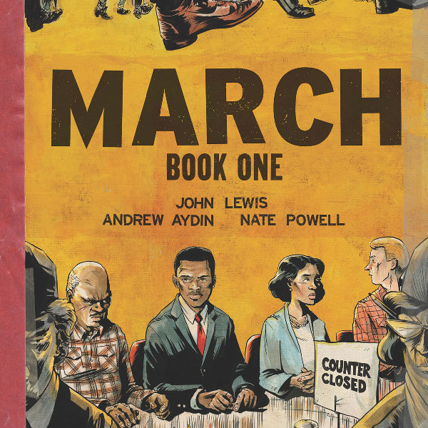 The cover of the book "March" by Andrew Aydin