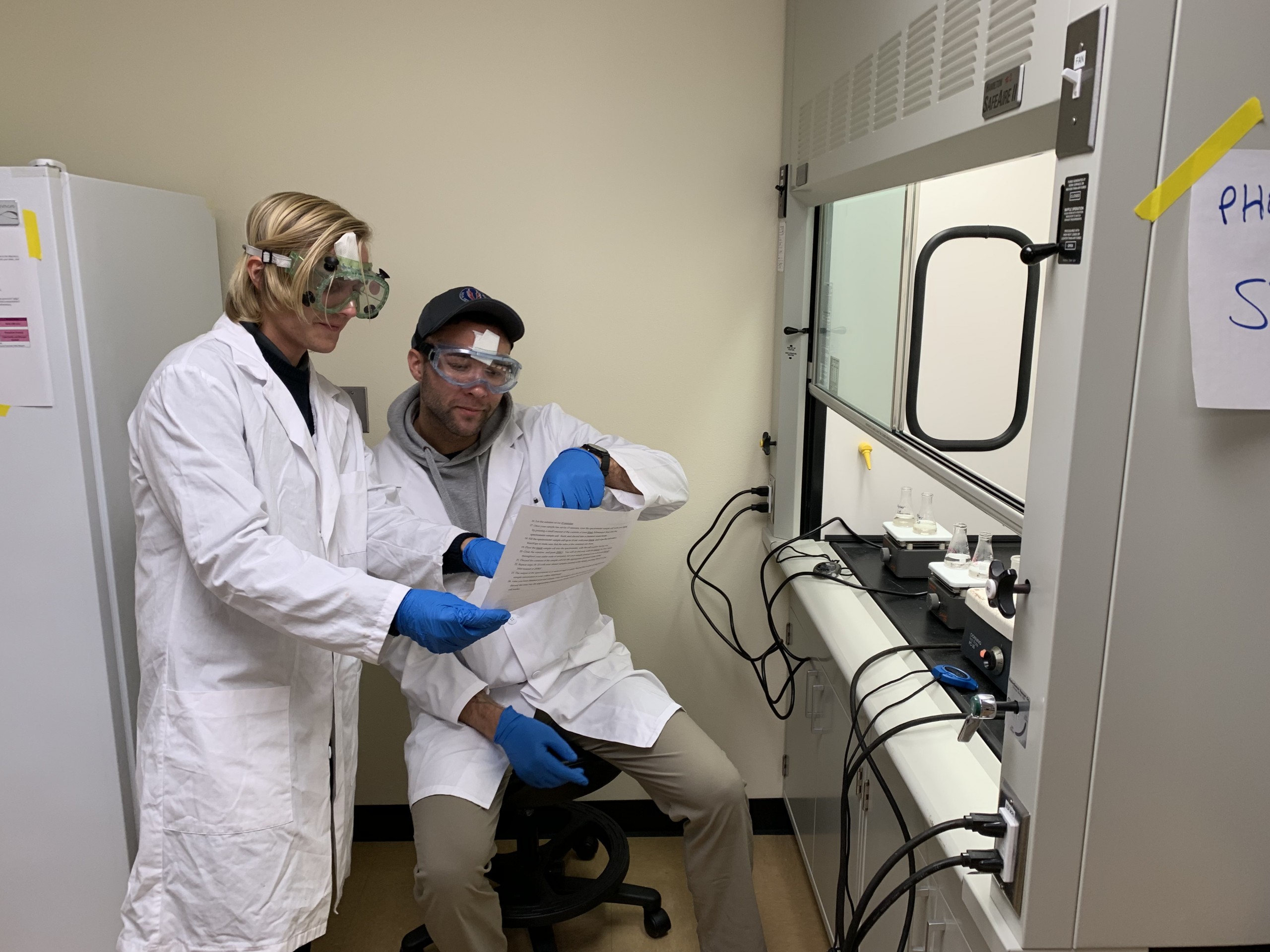 Environmental studies conducting research in a lab.