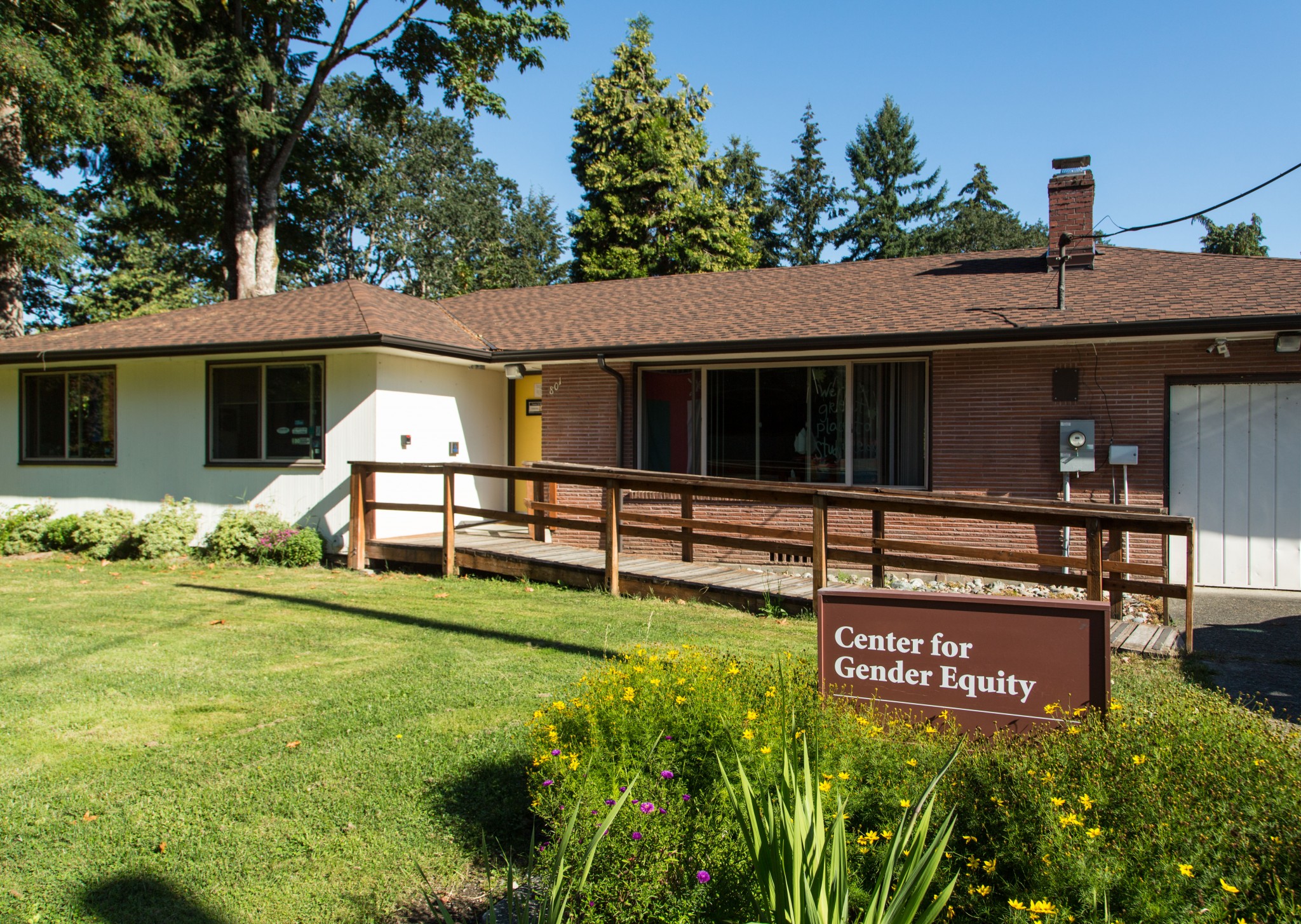 The repurposed house that is now the Center for Gender Equity.