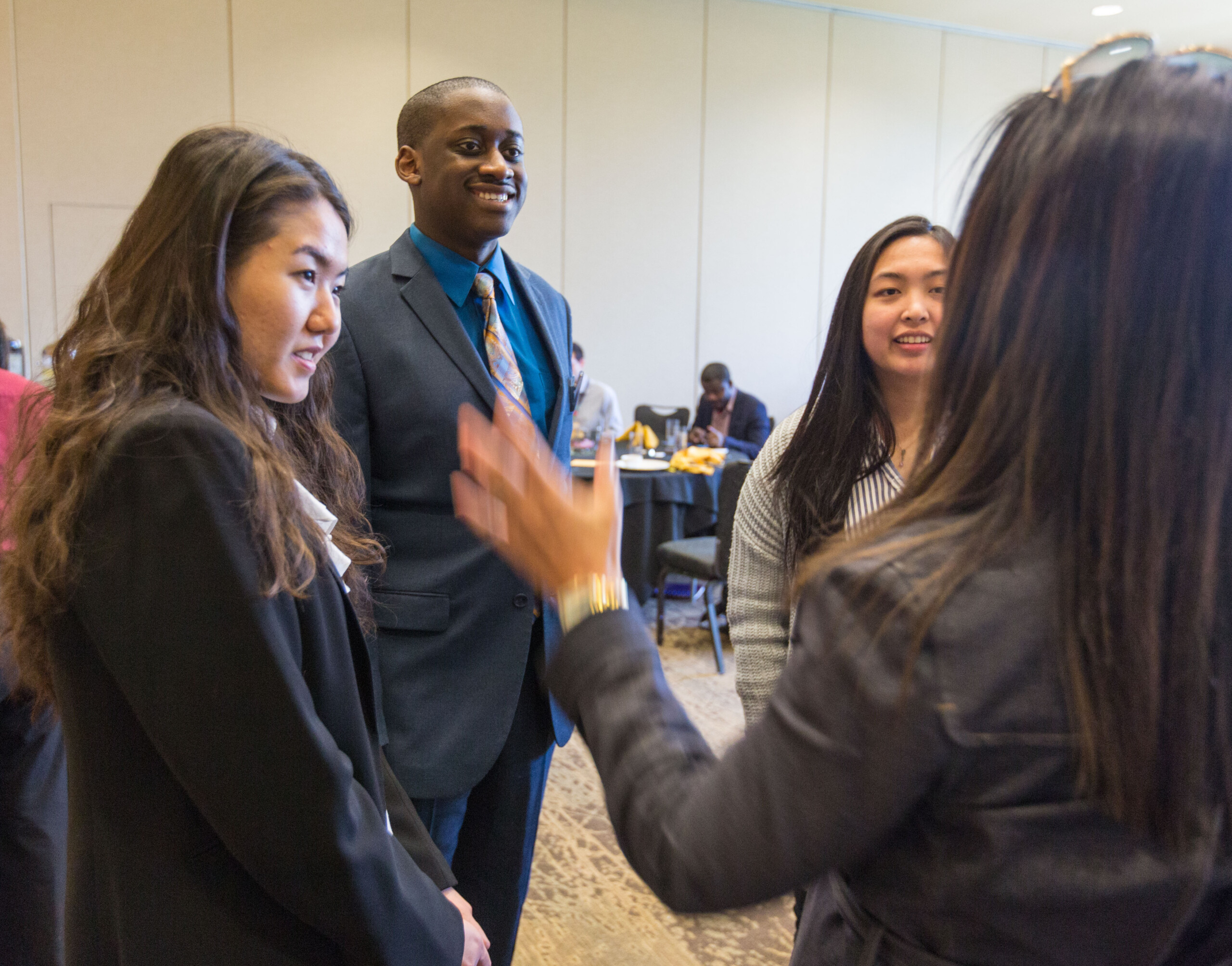 Visit to Alaska Air for students to connect with alumni who work there for career advice, Thursday, March 28, 2019. (Photo/John Froschauer)