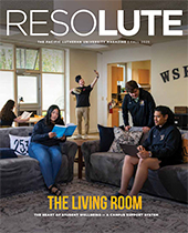 ResoLute Fall 2025 - Students seen studying and relaxing in a university lounge.