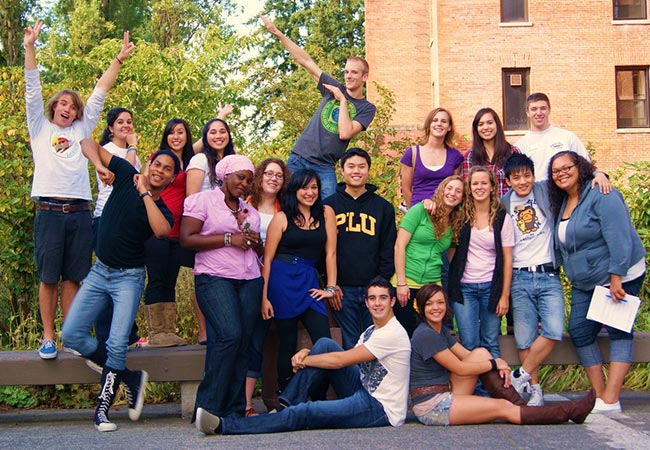 Angela Pierce-Ngo (center, black tank top), with her fellow 2010-11 Rieke Scholars.