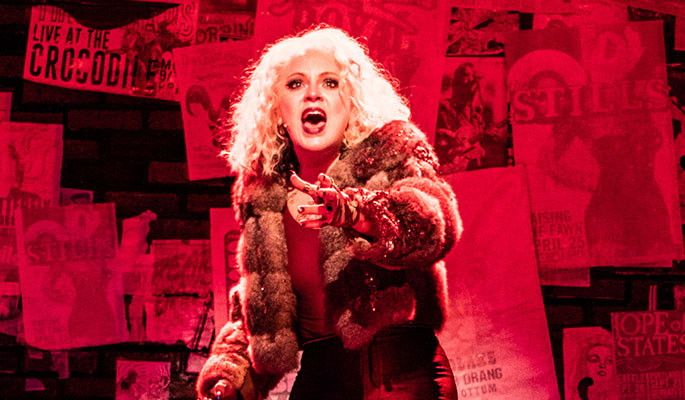 Kiki deLohr ’10 on stage during a performance of Lizard Boy. Photo courtesy of Bill Bustamante/Prospect Theater Company. Kiki deLohr ’10 on stage during a performance of Lizard Boy. Photo courtesy of Bill Bustamante/Prospect Theater Company.