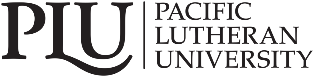 Pacific Lutheran University's logo - with the name as 'PLU' and also spelled out