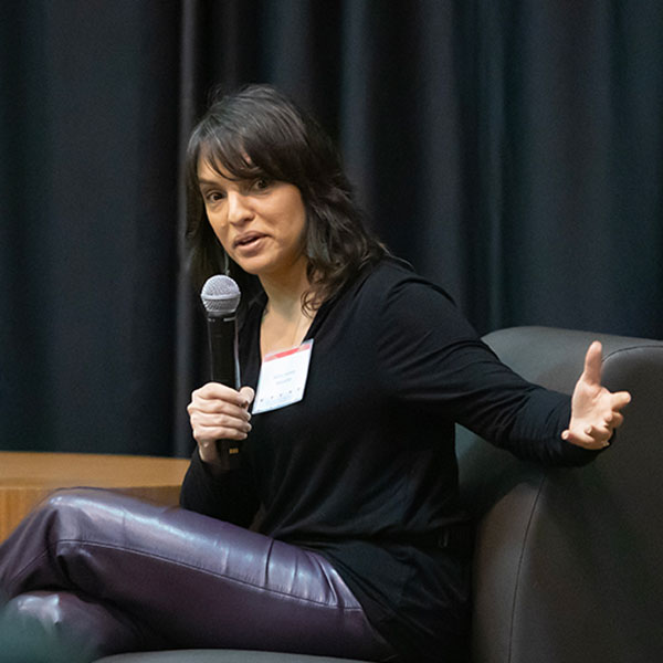 Journalist and author Mónica Guzmán gave a talk titled “How to Have Fearlessly Curious Conversations in Dangerously Divided Times” during the 11th Biennial Wang Center Symposium.