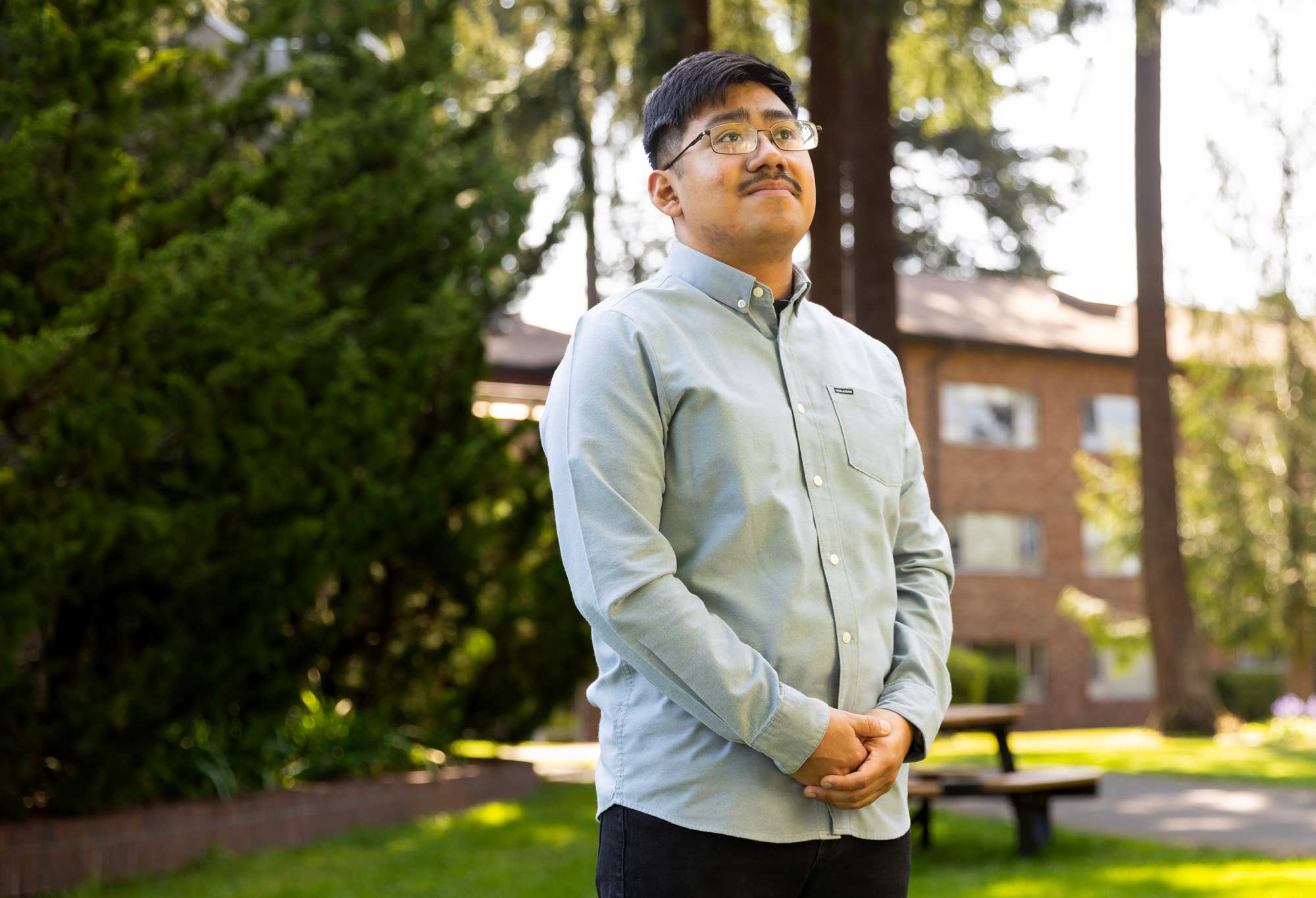 Senior graphic design major Guillermo Baltazar-Munoz works in the ceramics studio, Thursday, April 24, 2025, in Ingram Hall at PLU. (PLU Photo / Sy Bean) Senior graphic design major Guillermo Baltazar-Munoz works in the ceramics studio, Thursday, April 24, 2025, in Ingram Hall at PLU. (PLU Photo / Sy Bean)