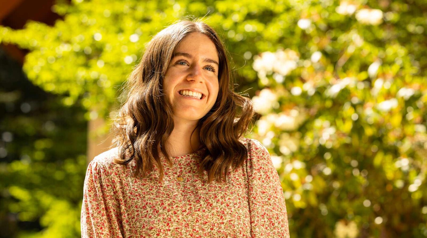 Lydia Downs, who double majored in Global Studies and English Literature, and is now finishing her Masters of Arts in Education, recently accepted a Fulbright Teaching Fellowship in Thailand, Monday, May 12, 2025, at PLU. (PLU Photo / Sy Bean)