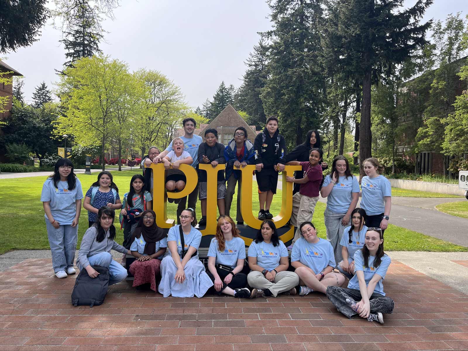 The 2025 Little Buddies cohort from James Sales Elementary gathered on PLU’s campus.