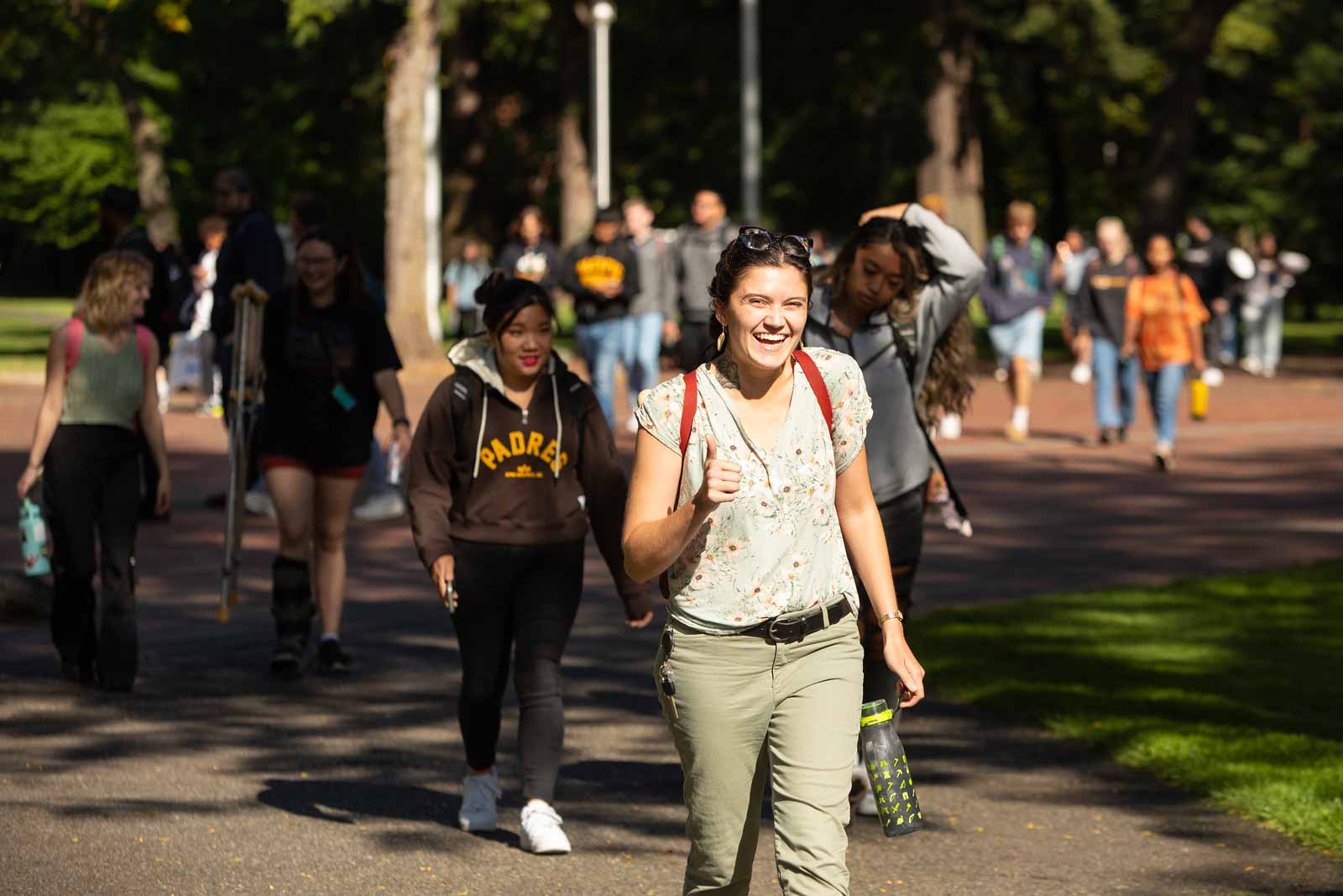 PLU students on campus. PLU students on campus.