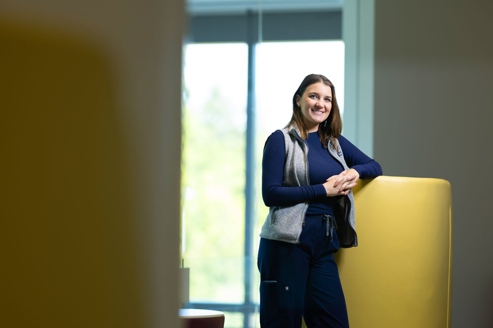 Mallory Presho-Dunne switched career paths from journalism to healthcare after completing PLU’s EL-MSN program, Tuesday, July 1, 2025, at PLU. Presho-Dunne now works at Seattle Children’s Hospital. (PLU Photo / Sy Bean)
