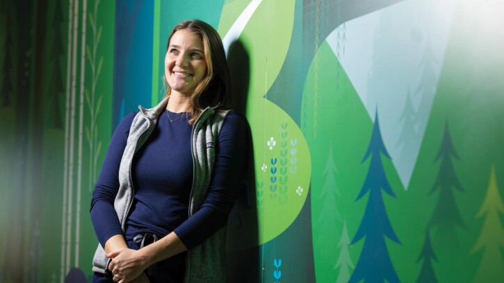 Mallory Presho-Dunne switched career paths from journalism to healthcare after completing PLU’s EL-MSN program, Tuesday, July 1, 2025, at PLU. Presho-Dunne now works at Seattle Children’s Hospital. (PLU Photo / Sy Bean)