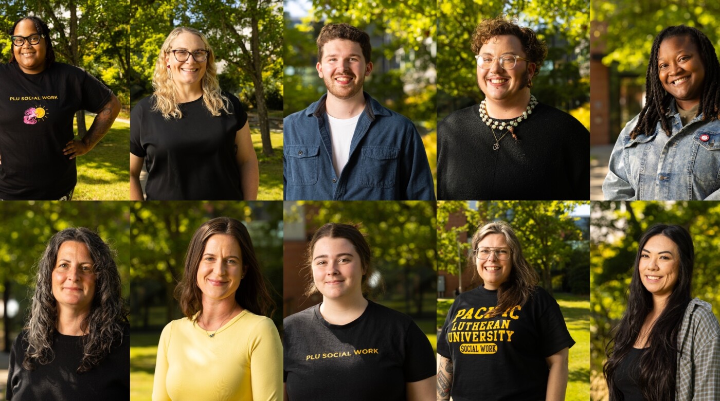 Collage of photos of students who received scholarship support from an HRSA grant awarded to PLU.