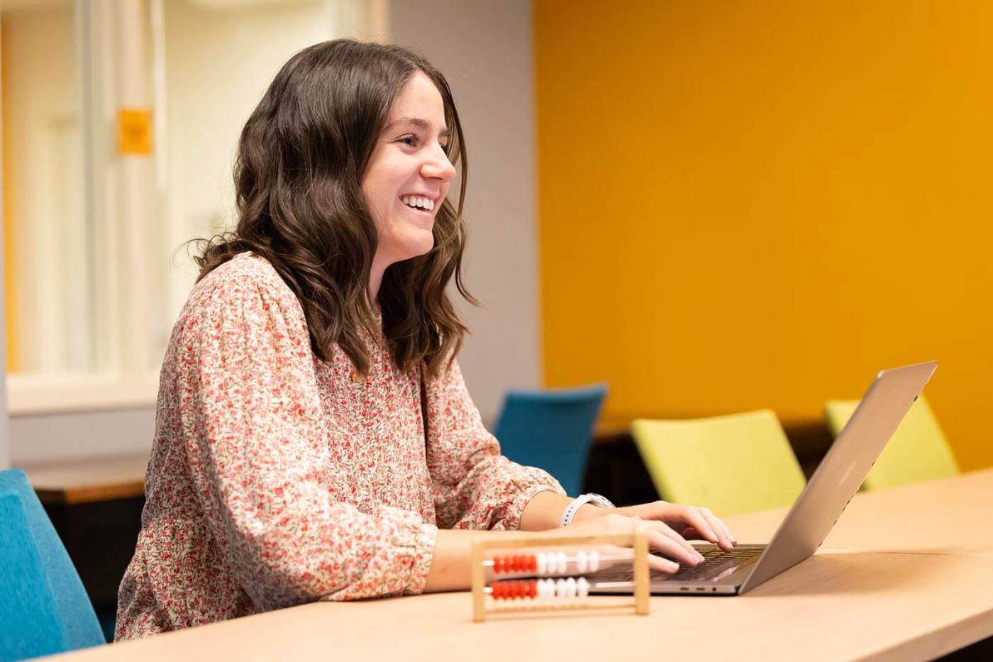 Lydia Downs, who double majored in Global Studies and English Literature, and is now finishing her Masters of Arts in Education, recently accepted a Fulbright Teaching Fellowship in Thailand, Monday, May 12, 2025, at PLU. (PLU Photo / Sy Bean)