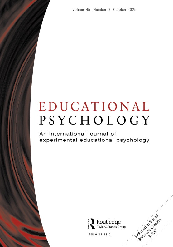 The cover of Educational Psychology, which is in large red and black text against a white background. An orange, brown, and red swirl design in on the leftmost fifth of the cover.