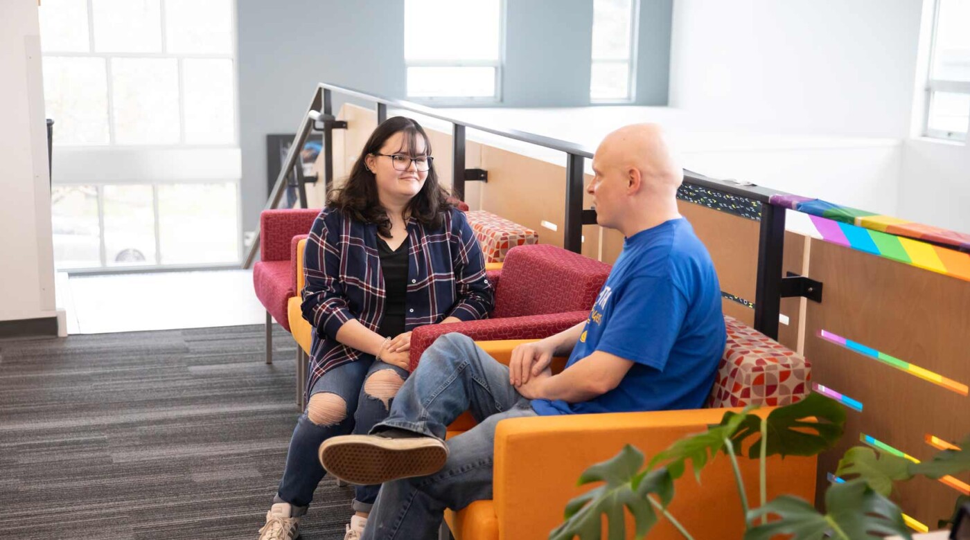 PLU BSW major Sara Hellums at her internship placement at Tacoma Community House, Wednesday, April 3, 2024, in Tacoma. (PLU Photo / Sy Bean)