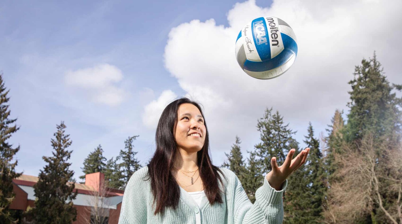 Haley is a Kinesiology major with multifaceted campus involvement and rigorous external commitments, Saturday, Mar. 14, 2026, at PLU (PLU Photo/ Tina Gianoulas).