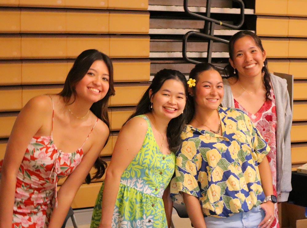 Haley Goto and friends at Hoolaulea 2025 (L-R: Hailey Iha, Sydney Aoki, Savanna Colliado, Haley Goto)