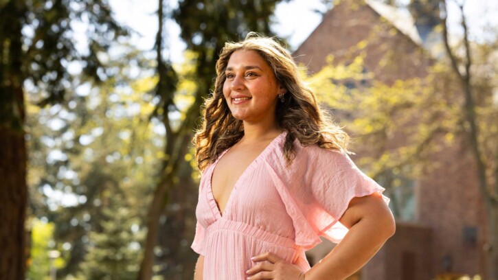 BAE senior Ashawnaleigh Bicoy finishes her practicum at Keithly Middle School, Wednesday, April 29, 2026, at PLU. (PLU Photo / Sy Bean)