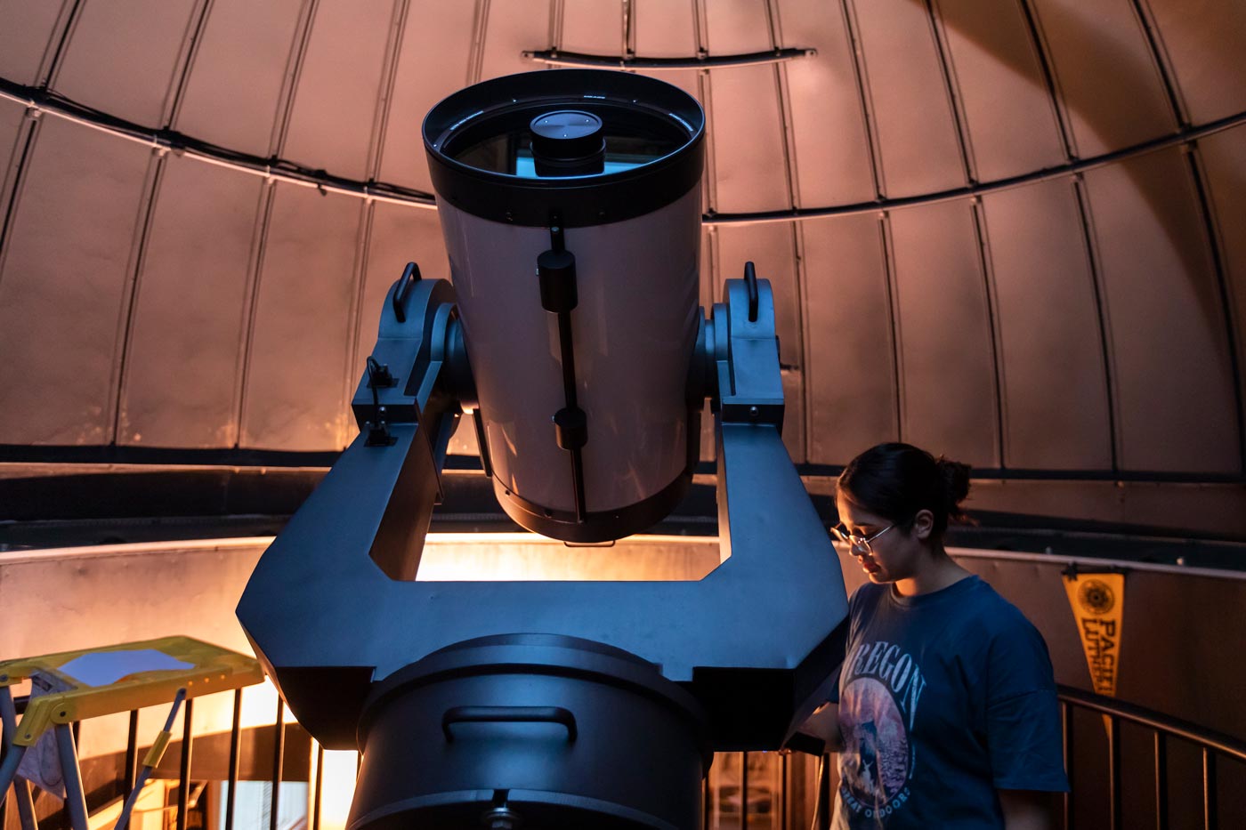 Students gather in the Keck Observatory for their summer research projects, Tuesday, July 21, 2026, at PLU. (PLU Photo / Sy Bean)