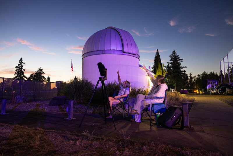 Students gather in the Keck Observatory for their summer research projects, Tuesday, July 21, 2026, at PLU. (PLU Photo / Sy Bean) Students gather in the Keck Observatory for their summer research projects, Tuesday, July 21, 2026, at PLU. (PLU Photo / Sy Bean)