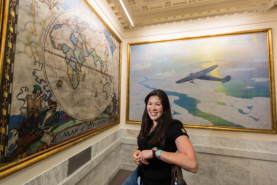 ann-mooney-nat-geo-wa-dc-01 Ann beside an antique map