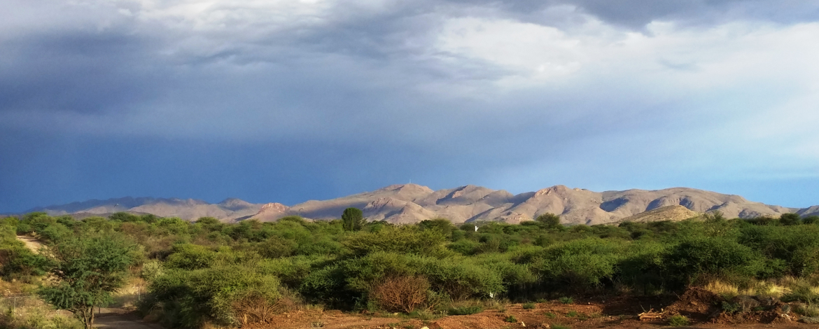 Rain clouds over the foothills in Namibia