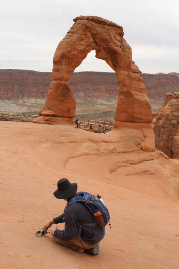 geology photo with student in foreground