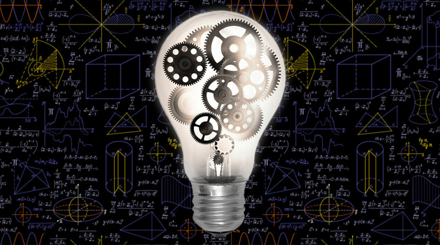 light bulb with gears inside