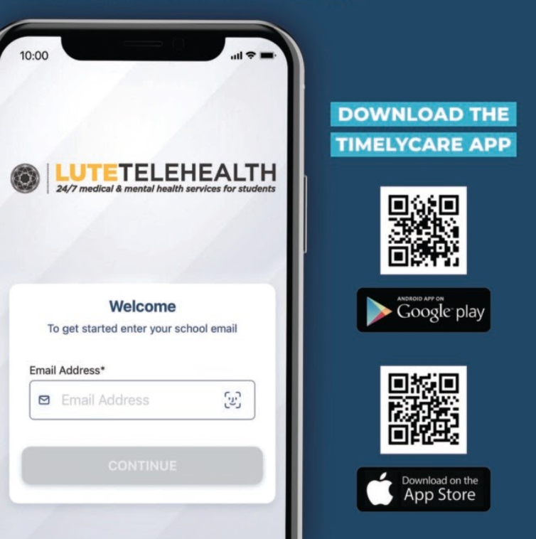 Lute Telehealth (Phone & QR Codes to download App)