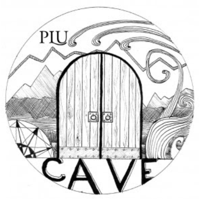 PLU CAVE (logo with illustration of CAVE door)