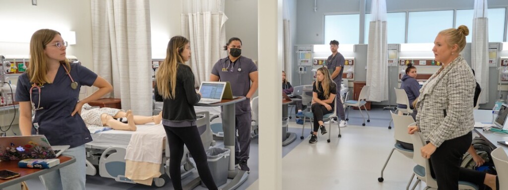 Students in nursing class