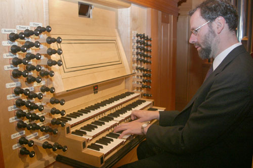 Dr. Paul Tegels playing the organ