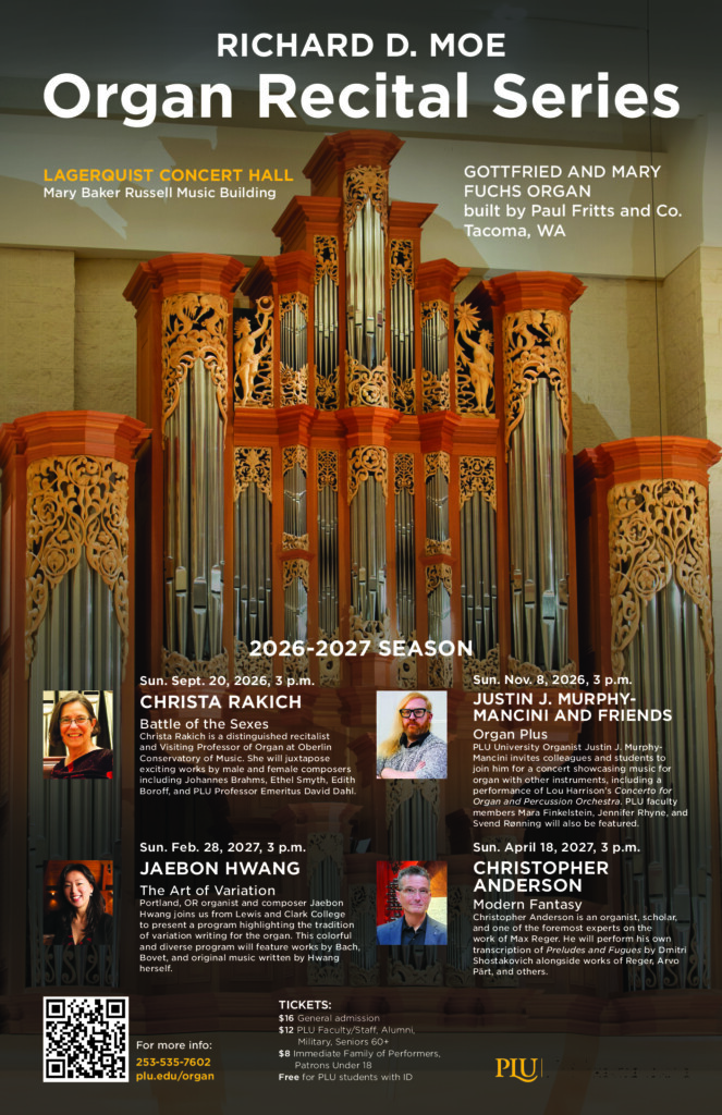 Organ recital series poster 2026 (Updated)