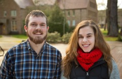 2014 Peace Scholars Leave Seniors Andrew Larsen and Amy Delo are in the Peace Scholars program at the Olso International Summer School. Photo: John Froschauer/PLU