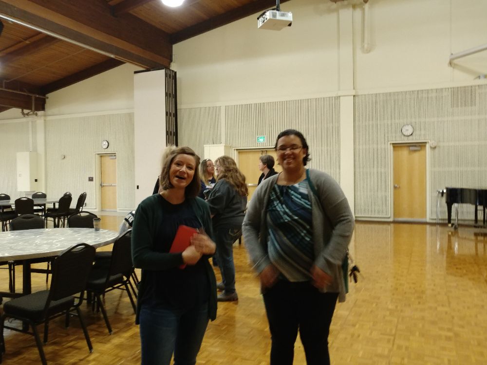 Staff enjoy the coffee event
