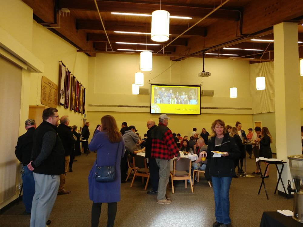 Staff selecting and eating food