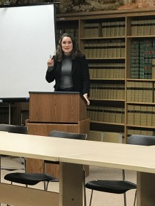 Student at podium